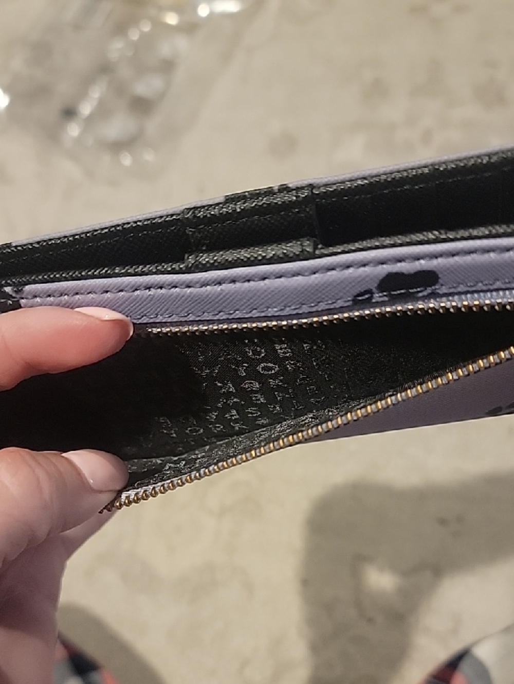 kate spade RARE Lilac Wallet with Black Paw Print and Gold Plaque - Picture 9 of 15